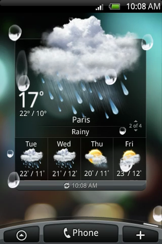 Прогноз погоды на HTC Hero